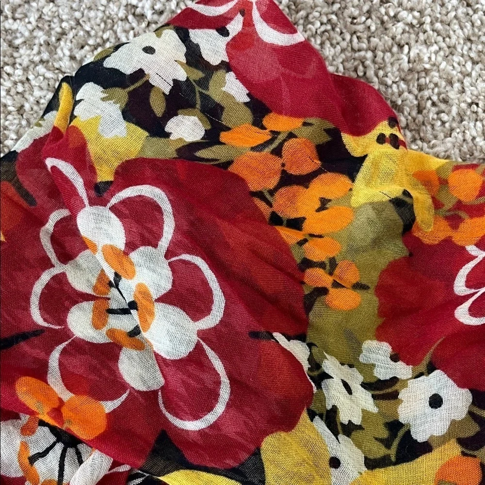 Vera Bradley Bittersweet Print Lightweight Fringe Scarf
